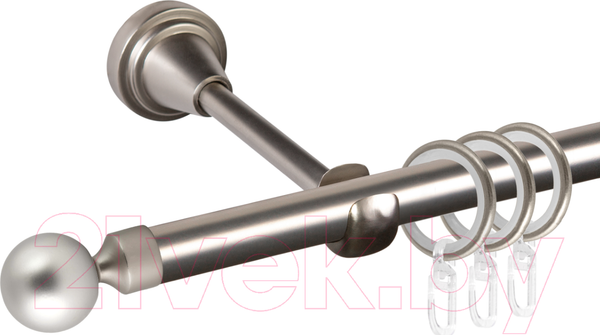Изображение товара Карниз для штор АС ФОРОС Grace D16Г + заглушка Шар малый (2.4м, сатин)