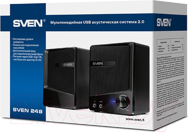 Изображение товара Мультимедиа акустика Sven 248 (черный)