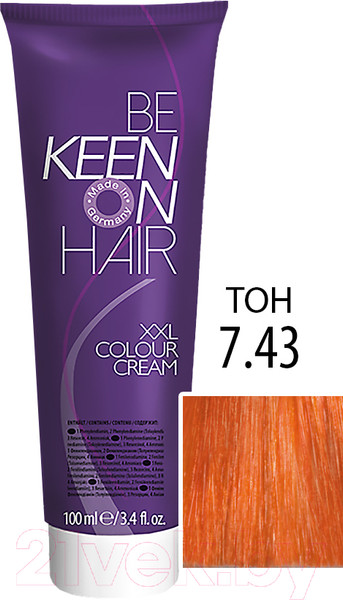 Изображение товара Крем-краска для волос KEEN Colour Cream 7.43 (средне-русый медно-золотистый)