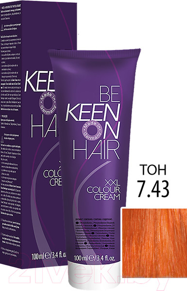 Изображение товара Крем-краска для волос KEEN Colour Cream 7.43 (средне-русый медно-золотистый)