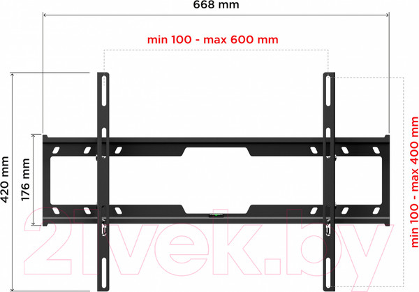 Изображение товара Кронштейн для телевизора Holder LCD-T6628-B (черный)