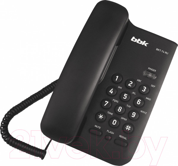 Изображение товара Проводной телефон BBK BKT-74 (черный)