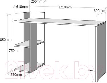 Изображение товара Письменный стол Domus СП017 11.017L.01.92/ dms-sp017L-8685-162PE (левый, белый/серый)