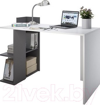Изображение товара Письменный стол Domus СП017 11.017L.01.92/ dms-sp017L-8685-162PE (левый, белый/серый)