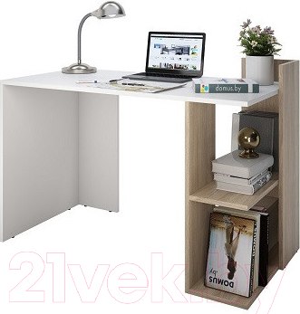 Изображение товара Письменный стол Domus СП017 11.017R.01.93 / dms-sp017R-8685-K017 (правый, белый/вяз светлый)