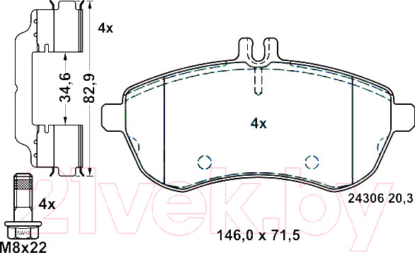 Изображение товара Тормозные колодки ATE 13046027322