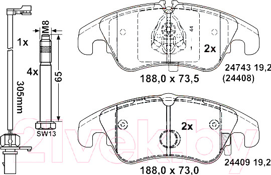 Изображение товара Тормозные колодки ATE 13046027462