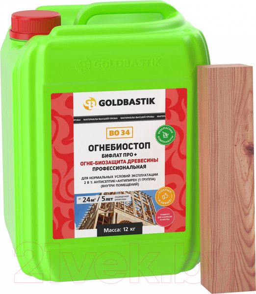 Изображение товара Пропитка для дерева Goldbastik Бифлат Про+ / BО 34 (12кг)