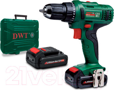 Изображение товара Аккумуляторная дрель-шуруповерт DWT ABS-12 L-2 BMC (7640159747598)
