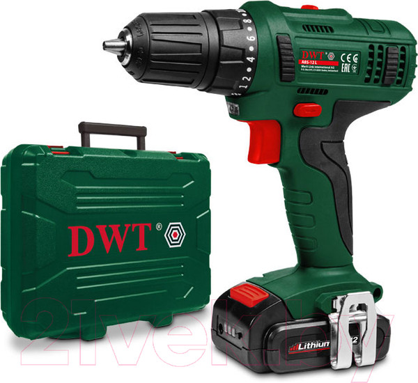 Изображение товара Аккумуляторная дрель-шуруповерт DWT ABS-12 L-2 BMC (7640159747598)