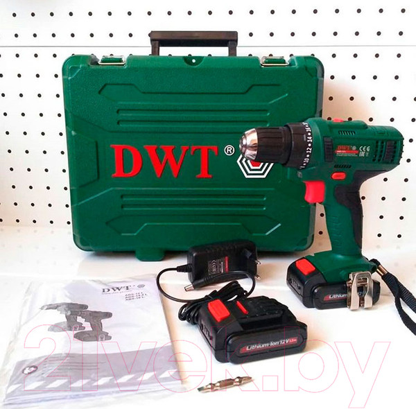Изображение товара Аккумуляторная дрель-шуруповерт DWT ABS-12 L-2 BMC (7640159747598)