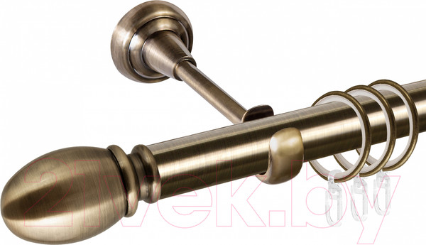 Изображение товара Карниз для штор АС ФОРОС Grace D25Г + наконечники Белуно (2.4м, антик)