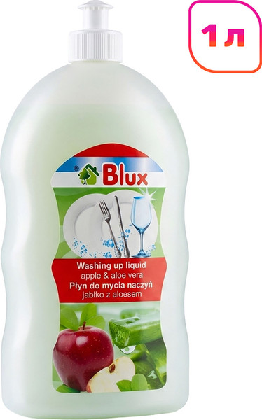 Изображение товара Средство для мытья посуды Blux Алое вера и яблоко (1л)