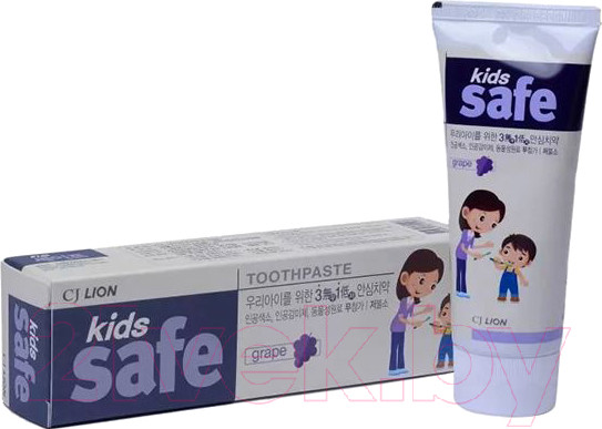 Изображение товара Зубная паста Lion Kids Safe со вкусом винограда от 3-х до 12 лет (90г)