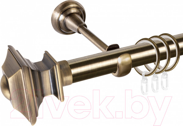 Изображение товара Карниз для штор АС ФОРОС Grace D25Г составной + наконечники Верди (3м, антик)