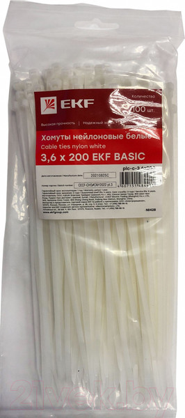 Изображение товара Стяжка для кабеля EKF PROxima Plc-c 3.6х200 (100шт)