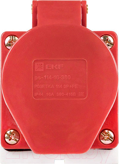Изображение товара Розетка силовая EKF PROxima 114 3Р+РЕ 16А 380В IP44 / PS-114-16-380