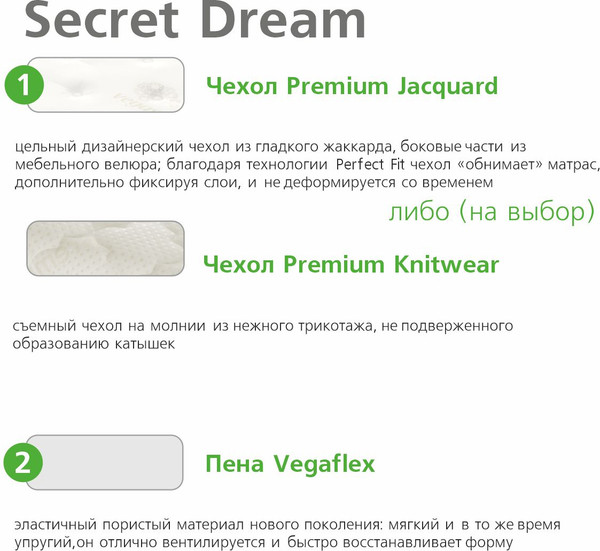 Изображение товара Матрас Vegas Secret Dream 150x195