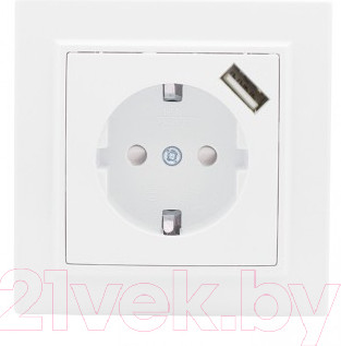 Изображение товара Розетка EKF Basic Минск СП 1-м 16А / ERR16-028-100-USB (белый)