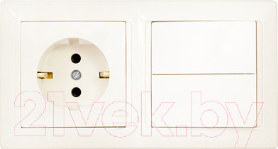 Изображение товара Блок выключатель+розетка Bylectrica Стиль 2В-РЦ-693 (бежевый)