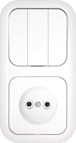 Изображение товара Блок выключатель+розетка Bylectrica Гармония 3В-РЦ-661 (белый)