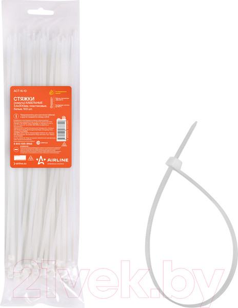 Изображение товара Стяжка для кабеля Airline ACT-N-10 (100шт)