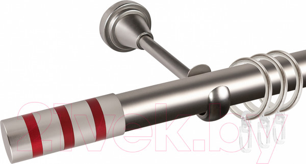 Изображение товара Карниз для штор АС ФОРОС Grace D25Г + наконечники Тристан красный (1.4м, сатин)