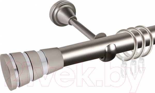 Изображение товара Карниз для штор АС ФОРОС Grace D25Г + наконечники Пегас хром (1.6м, сатин)