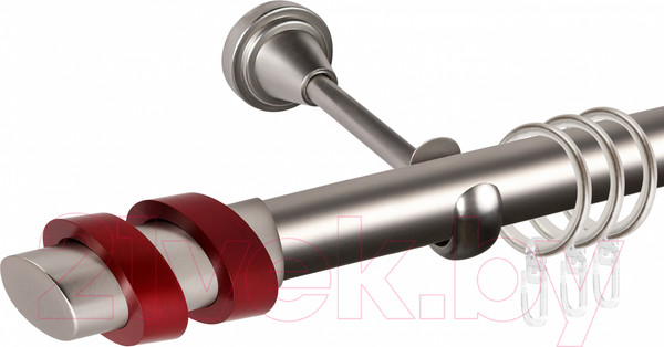 Изображение товара Карниз для штор АС ФОРОС Grace D25Г + наконечники Вена красный (1.8м, сатин)