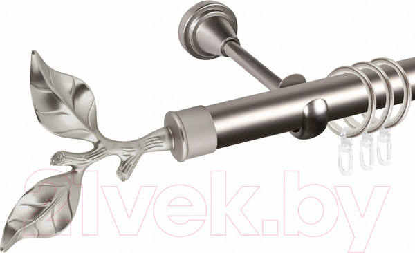 Изображение товара Карниз для штор АС ФОРОС Grace D25Г + наконечники Лист розы (2.4м, сатин)
