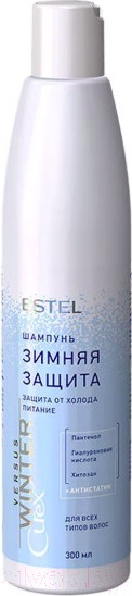 Изображение товара Шампунь для волос Estel Curex Versus Winter защита питание с антистат. эф. д/всех типов (300мл)