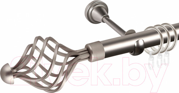 Изображение товара Карниз для штор АС ФОРОС Grace D25Г + наконечники Ажур 245 (3м, сатин)