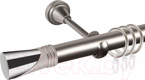 Изображение товара Карниз для штор АС ФОРОС Grace D25Г составной + наконечники Вега хром (3м, сатин)