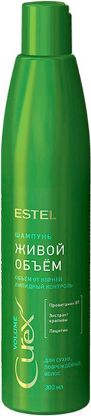 Изображение товара Шампунь для волос Estel Curex Volume придание объема для сухих и поврежденных волос (300мл)