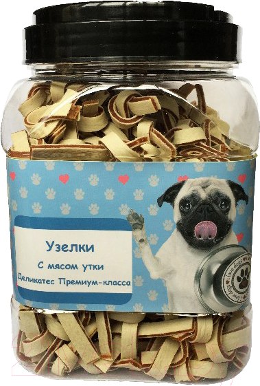 Изображение товара Лакомство для собак O'dog Узелки. Мясо утки и трески (750г)