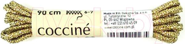 Изображение товара Шнурки для обуви Coccine Band / SZNN/90/ZLO/3M (90см, 3M хлопок золотые металлизированные)