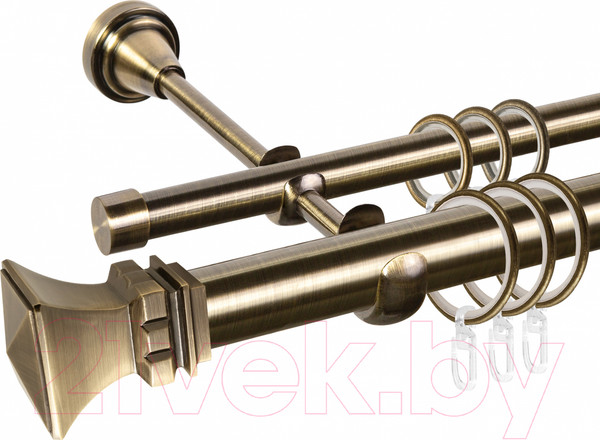 Изображение товара Карниз для штор АС ФОРОС Grace D25Г/16Г + наконечники Эмпория (1.4м, антик)