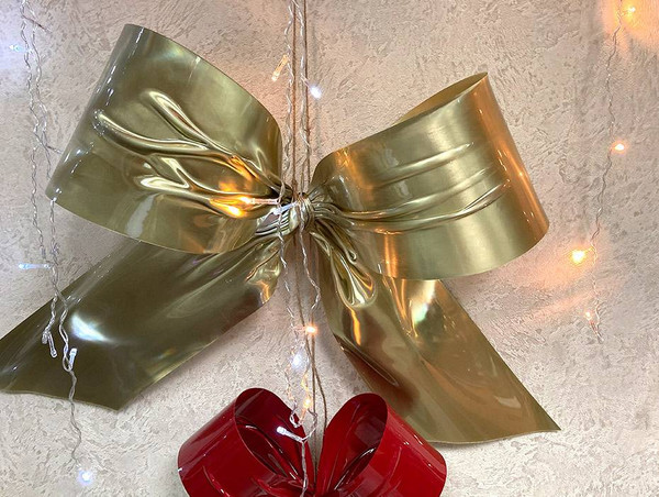 Изображение товара Подвеска новогодняя GreenTerra Бант 10x35см (золото)