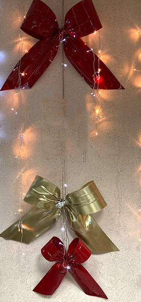 Изображение товара Подвеска новогодняя GreenTerra Бант 10x35см (золото)