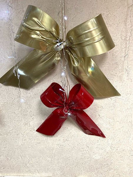 Изображение товара Подвеска новогодняя GreenTerra Бант 10x35см (золото)