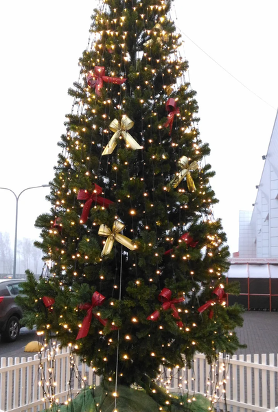 Изображение товара Подвеска новогодняя GreenTerra Бант 10x35см (золото)