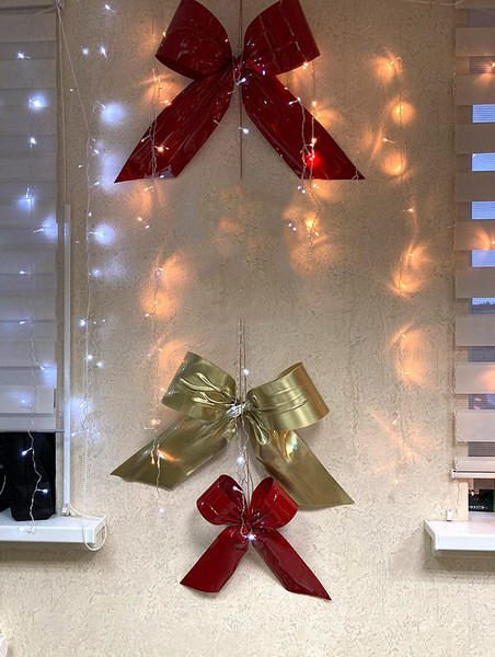 Изображение товара Подвеска новогодняя GreenTerra Бант 10x35см (красный)