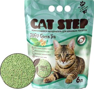 НаполнительдлятуалетаCatStepTofuGreenTea/20333002(6л/2.7кг)