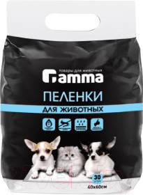 Изображение товара Одноразовая пеленка для животных Gamma 40x60 / 30552003 (30шт)