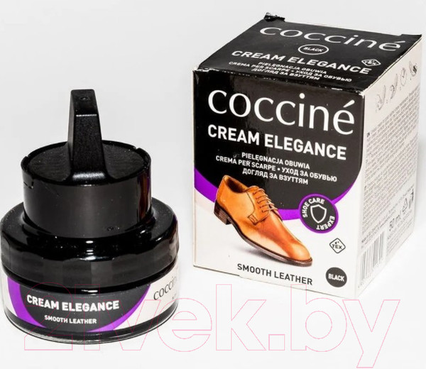 Изображение товара Крем для обуви Coccine Cream Elegance с губкой (50мл, черный)