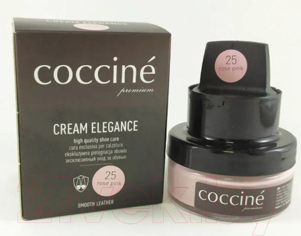 Изображение товара Крем для обуви Coccine Cream Elegance с губкой (50мл, розовый)