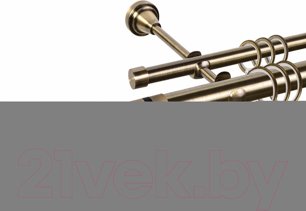 Изображение товара Карниз для штор АС ФОРОС Grace D25Г/16Г + наконечники Тристан черный (1.8м, антик)