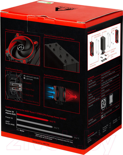 Изображение товара Кулер для процессора Arctic Cooling Freezer 34 eSports Duo Red (ACFRE00060A)
