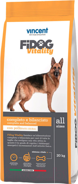 Изображение товара Сухой корм для собак Vincent Fidog Vitality (20кг)