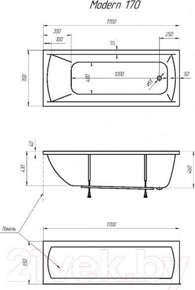 Изображение товара Ванна акриловая 1Марка Modern 170x70